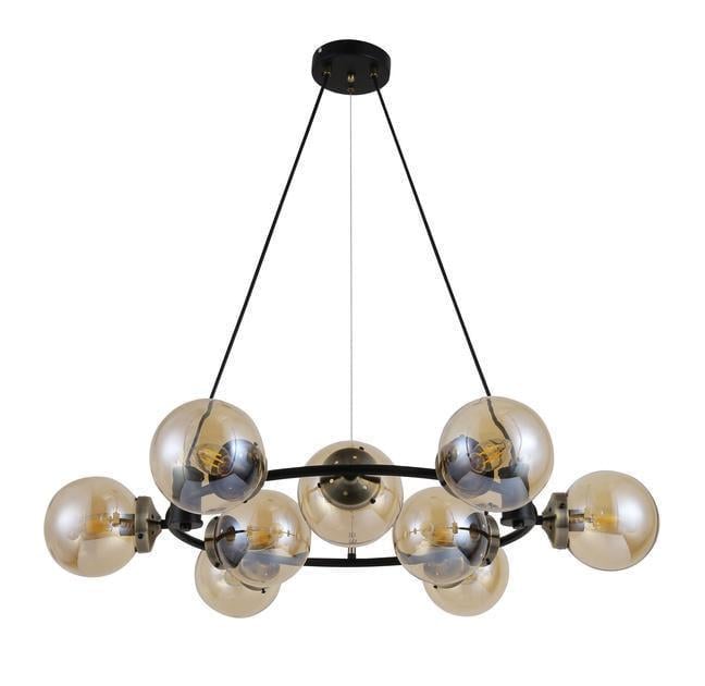 Люстра подвесная Sirius на девять плафонов шаров Е14 IP20 G 74405/9 Antique 40W Черный/Бронзовый (28686821)