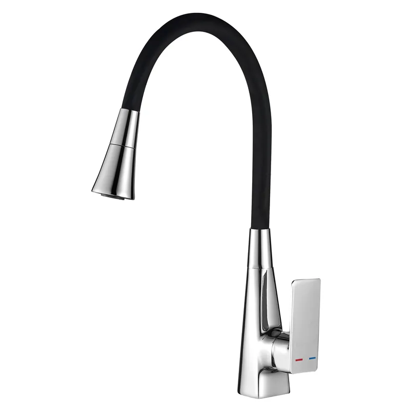 Змішувач для кухні MIXXUS ETNA 014-T NUT REFL.BLACK силіконовий вилив Хром/Чорний (MI8419)