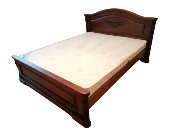 Кровать двуспальная Паганини из массива дуба с резьбою 1,6х2 м Орех (18219362)