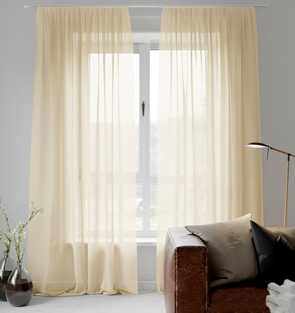 Тюль Pivdenne шифон 400х270 см 1 шт Светлый Беж (2044-400)