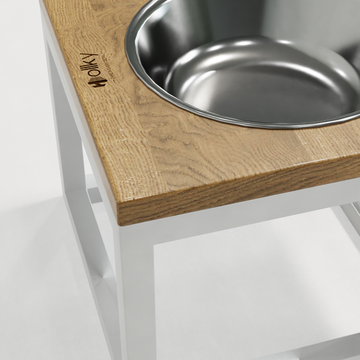 Миска на подставке для больших собак Hollky Base Solo XL 1,8 л (XL-262620-WHNT) - фото 3 Миска на подставке для больших собак Hollky Base Solo XL 1,8 л (XL-262620-WHNT) - фото 3