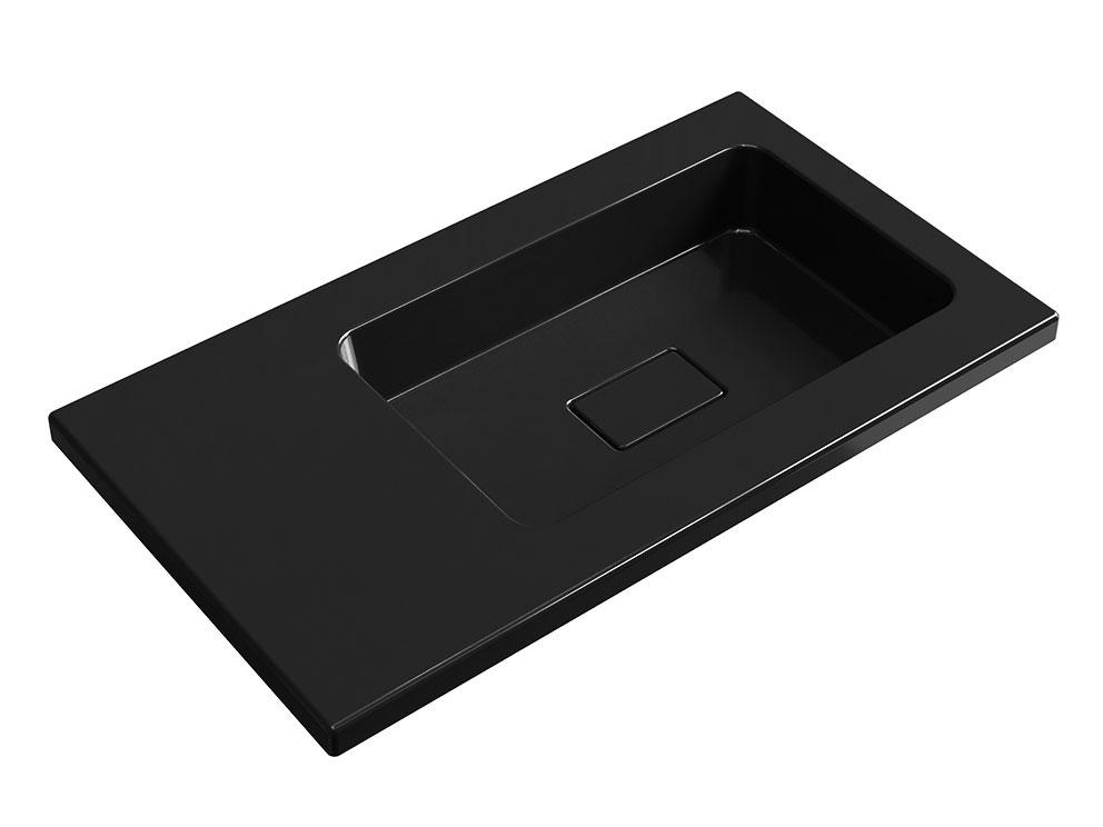 Умивальник накладний Status Vega Low 80 L Black (686) - фото 4