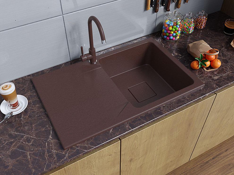 Мийка для кухні Stella Lavita гранітна Коричневий