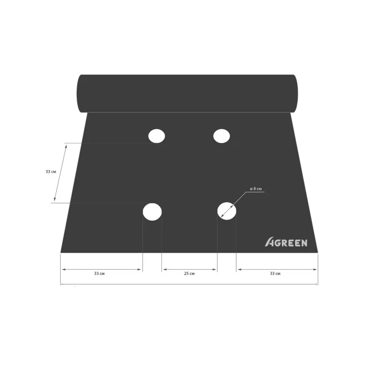 Агроволокно з перфорацією 2 отвори Agreen 50 г/м2 1,07х100 м Чорний (13035) - фото 3 Агроволокно з перфорацією 2 отвори Agreen 50 г/м2 1,07х100 м Чорний (13035) - фото 3