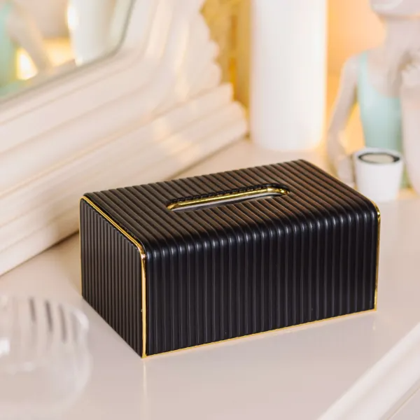 Серветниця з екошкіри 20х13х9 см Чорний - фото 5 Серветниця з екошкіри 20х13х9 см Чорний - фото 5