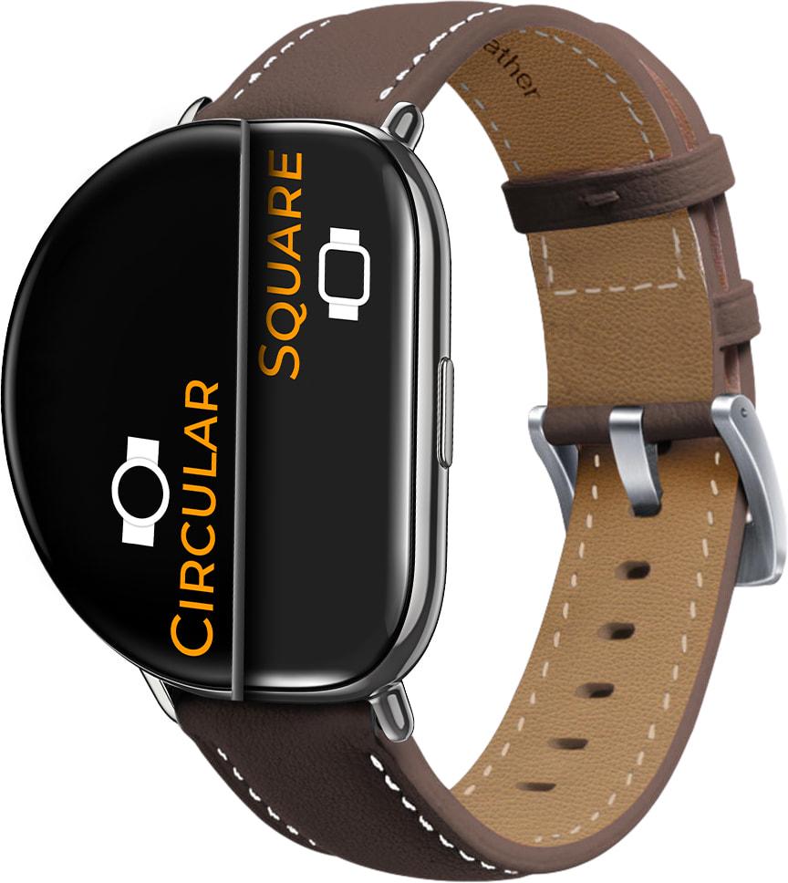 Ремешок кожаный Folsa для ZEPP E Square/Circular Dark Brown (31535-05)