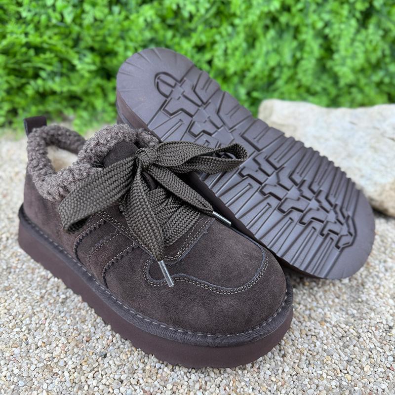 Кеди жіночі хутряні товста шнурівка Е-0050266-41 p. 41 26 см Коричневий (114475215) - фото 4