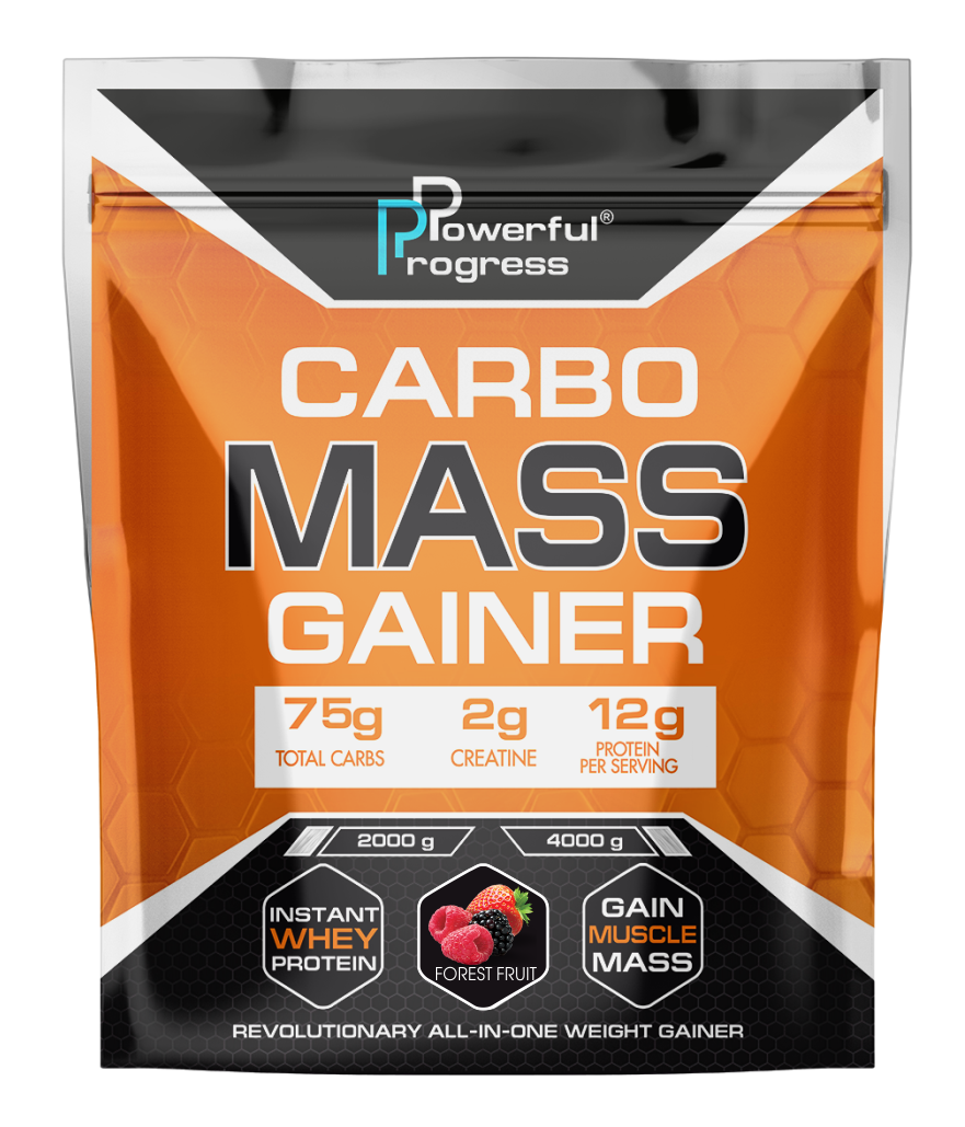 Гейнер високовуглеводний для набору ваги Powerful Progress Mass Gainer Лісові ягоди 4 кг