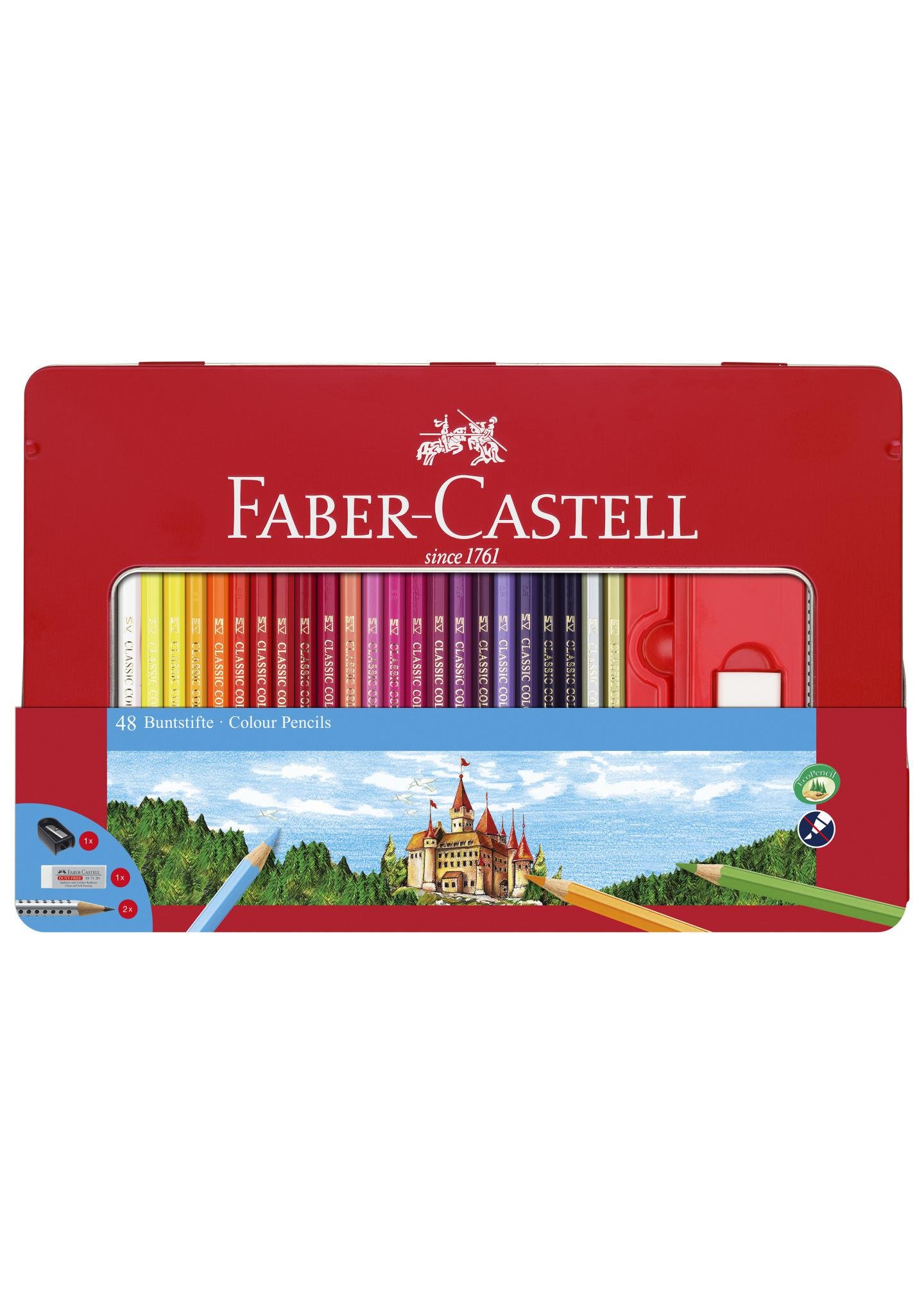 Набір олівців Faber-Castell Classic металева коробка 48 кольорів (115888)