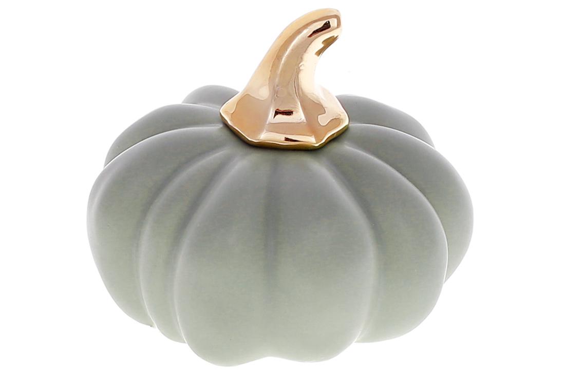 Декор фарфоровый Bonadi Тыковка 11 см Мятно-золотой (727-411)