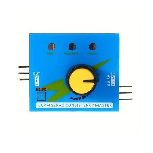 Тестер сервоприводов сервотестер трехканальный 4,8-6В CCPM Blue (965613)