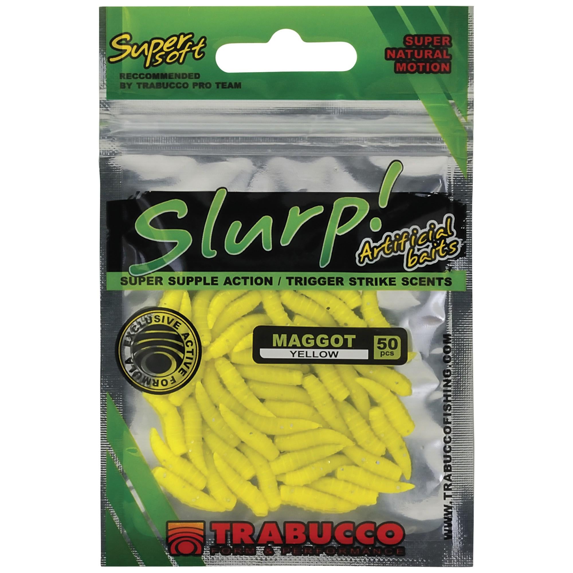 Силиконовый опарыш TRABUCCO Slurp Maggots Yellow 16x4 мм 50 шт.