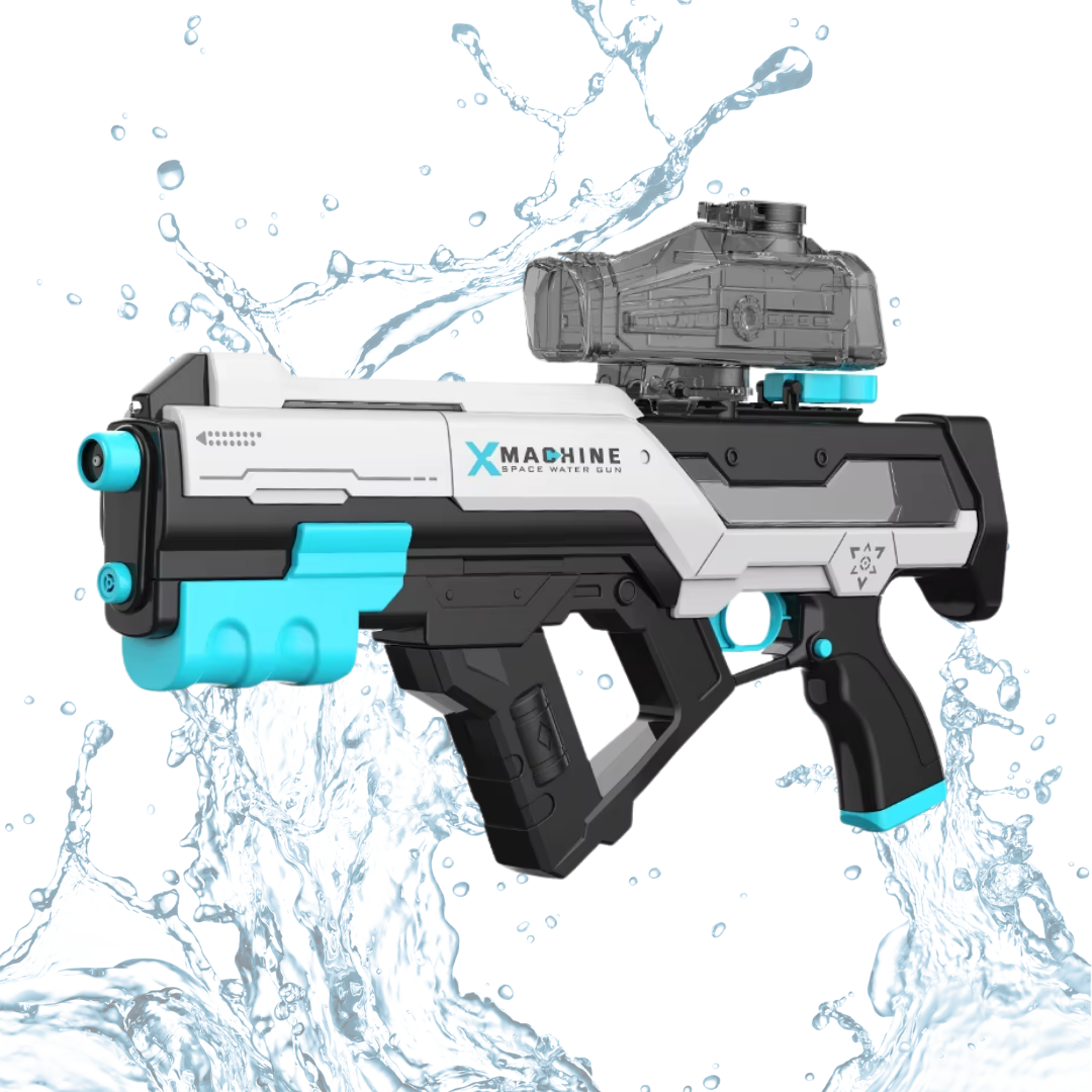 Автомат-бластер водный электрический для детей игрушечный с подсветкой и звуковыми эффектами Белый