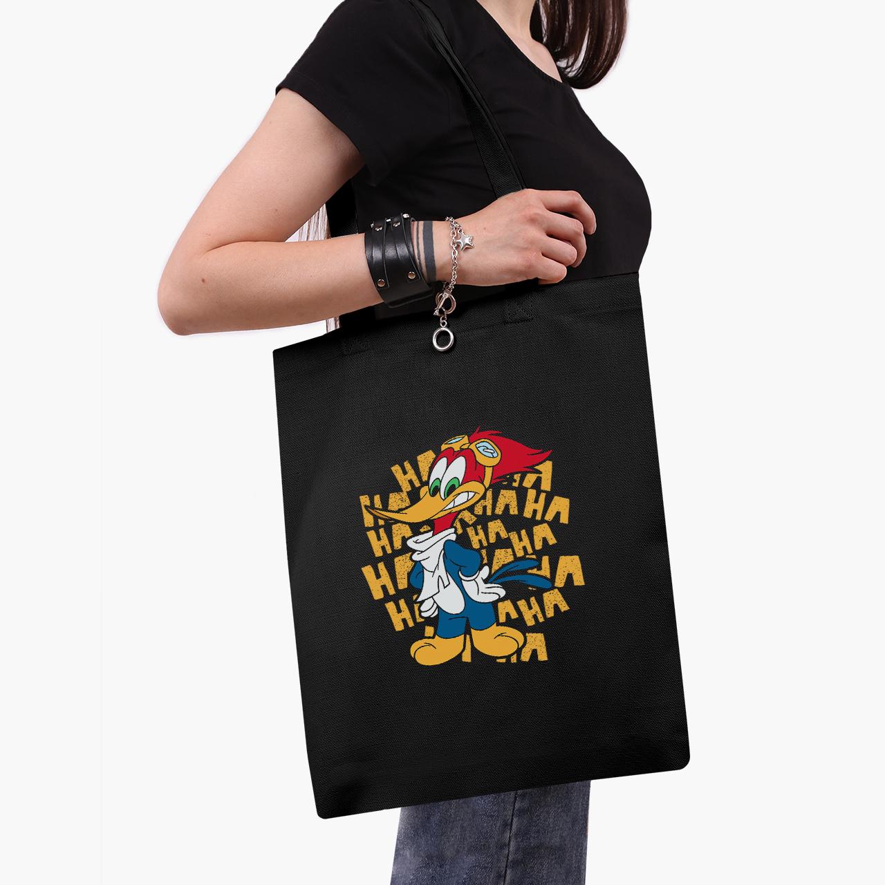 Эко сумка шоппер Woody Woodpecker 41x35 см Черный (9227-2872-BKZ)