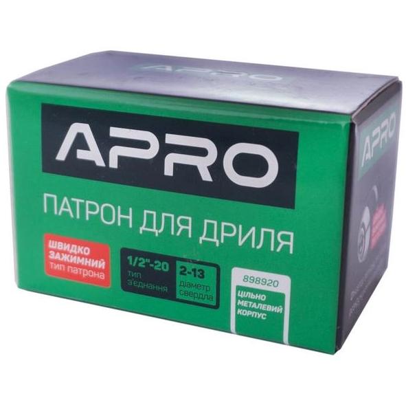 Патрон для дриля швидкозатискний Apro 1/2"-20 UNF 2-13 мм (54964/898920) - фото 4