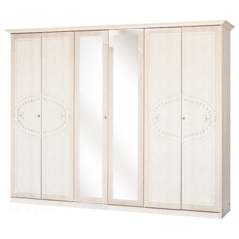 Распашной шкаф Світ Меблів Опера 6Д в спальню 2625x605x2240 из ДСП цвет Роза