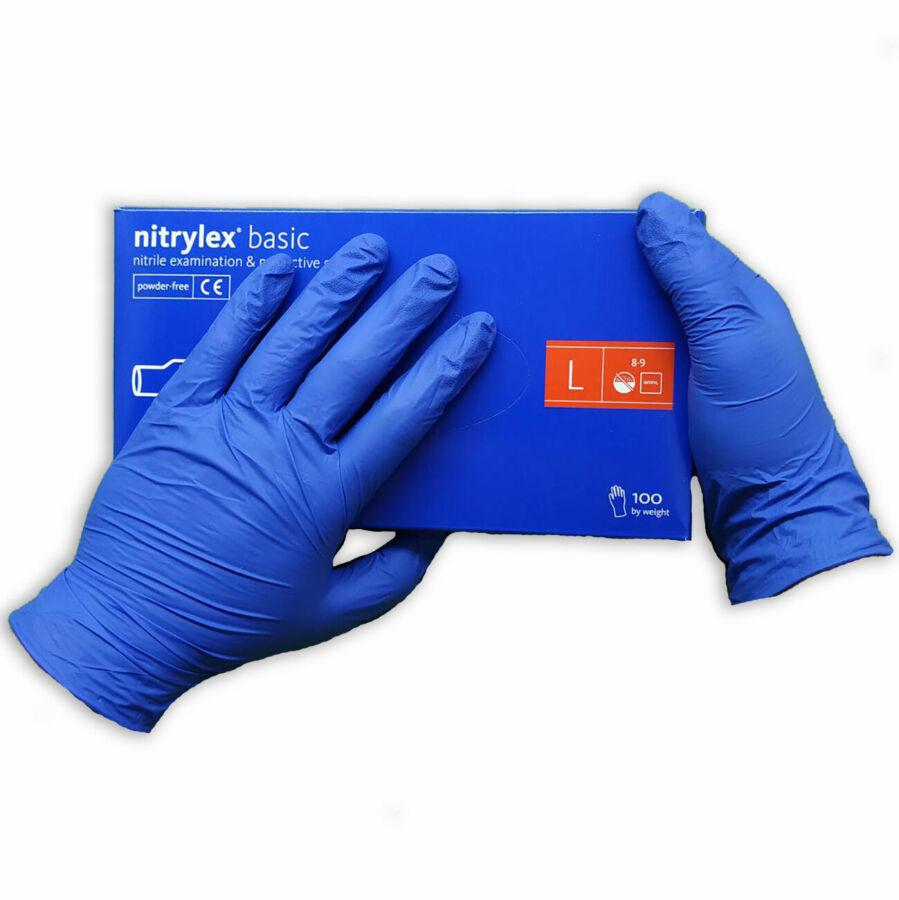 Перчатки Nitrylex basic нитриловые неопудренные L Синий (RD30105004) - фото 2