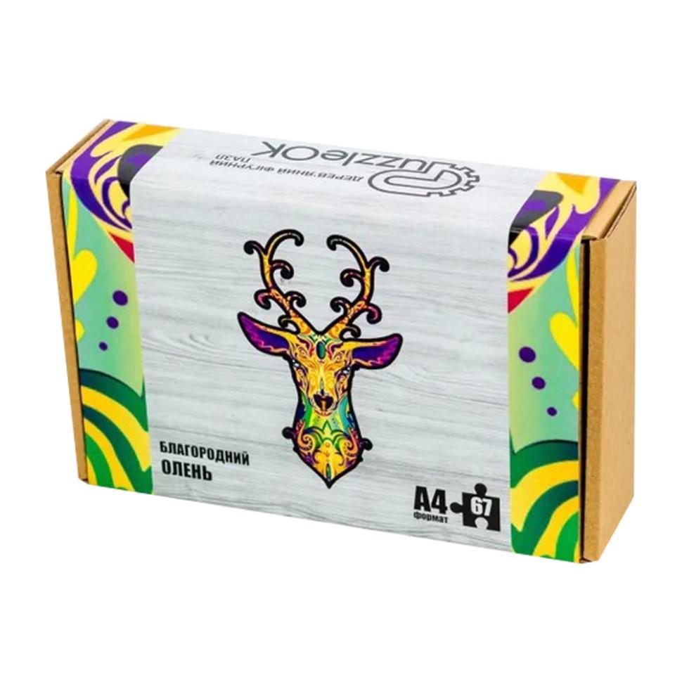 Пазл фігурний дерев'яний "Благородний Олень" A4 67 деталей (PuzA4-00731) - фото 1 Пазл фігурний дерев'яний "Благородний Олень" A4 67 деталей (PuzA4-00731) - фото 1