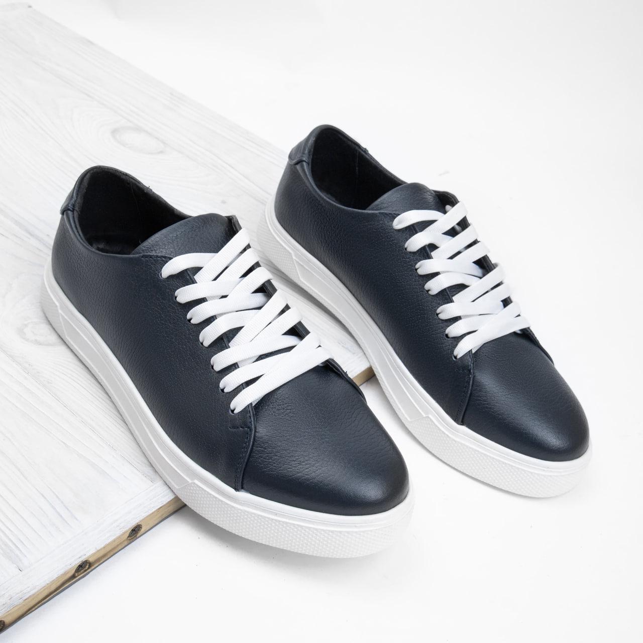 Кроссовки мужские Kindzer LUX 2206 кожаные р. 43 Синий/Белый (220643) - фото 8