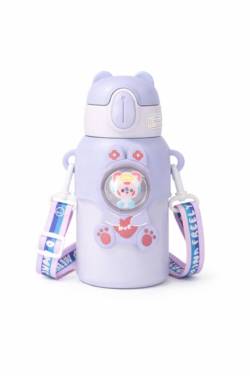 Термос детский с ремнем MT-4930 с трубочкой 500 мл Фиолетовый (2889256571)