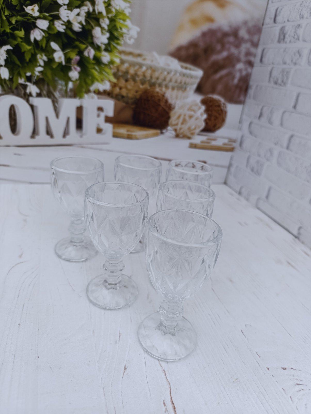 Набор рюмок стекло на ножке 6 шт. 50 мл Прозрачный