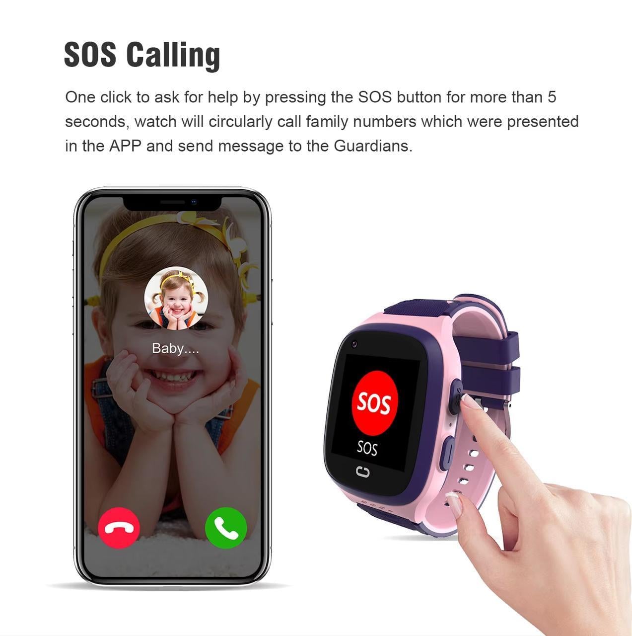Смарт-часы детские Lemfo LT-31 GPS SIM IP67 видеозвонками/прослушиванием Розовый (35729712) - фото 3 Смарт-часы детские Lemfo LT-31 GPS SIM IP67 видеозвонками/прослушиванием Розовый (35729712) - фото 3