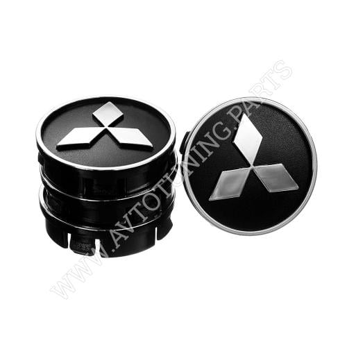 Заглушка колесного диска Mitsubishi 60x55 ABS пластик 4 шт. Black (50024)