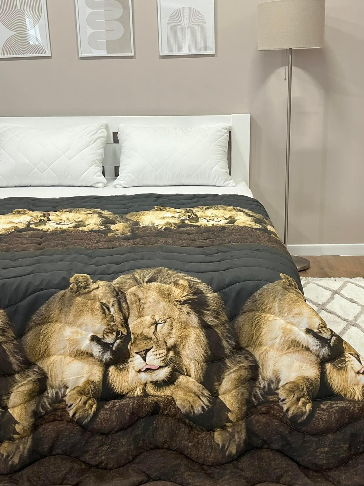 Одеяло-покрывало летнее из поликатона и микросатина евро 200x220 см Коричневый (26527023)