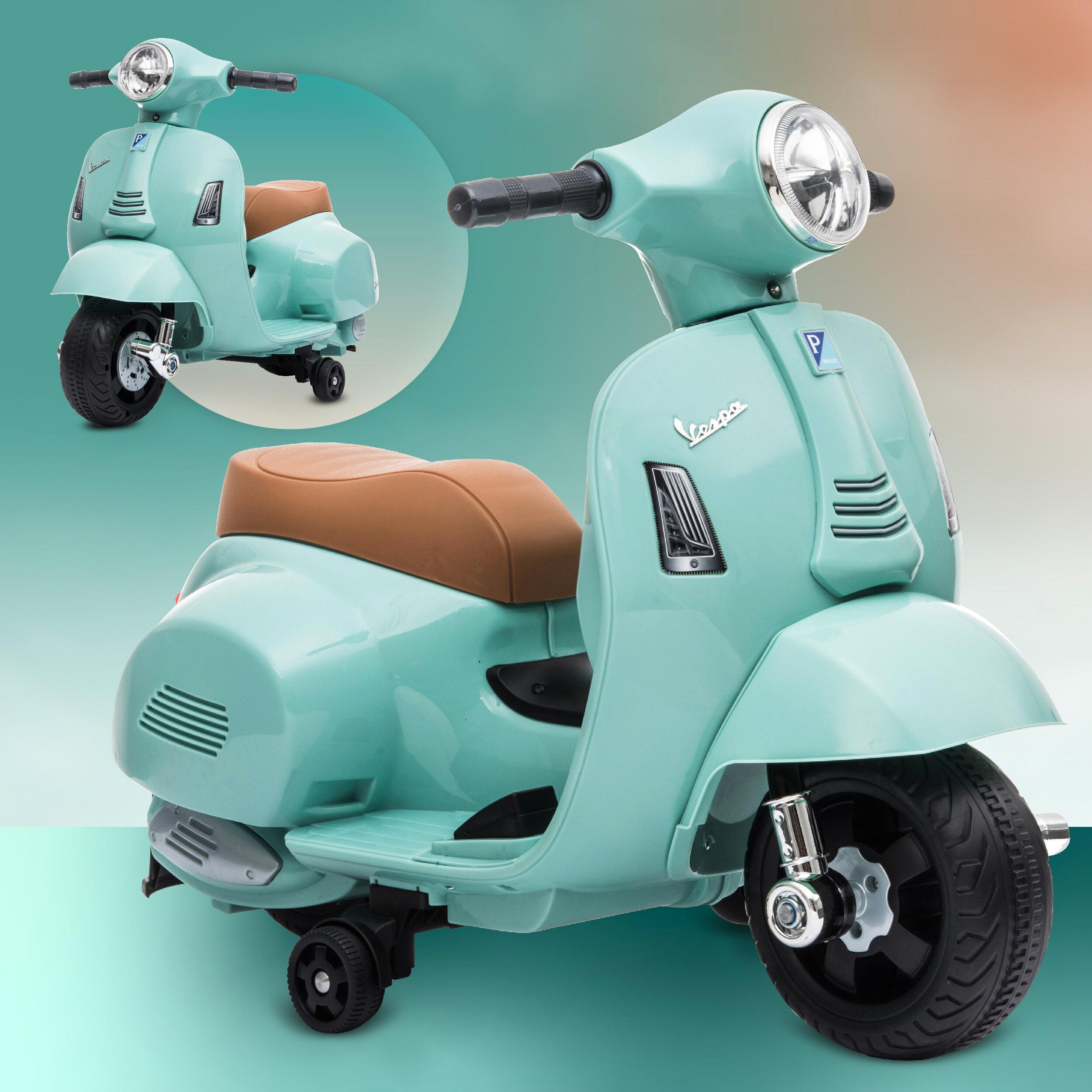 Скутер детский электрический Sun Baby Scooter Vespa Бирюзовый - фото 7