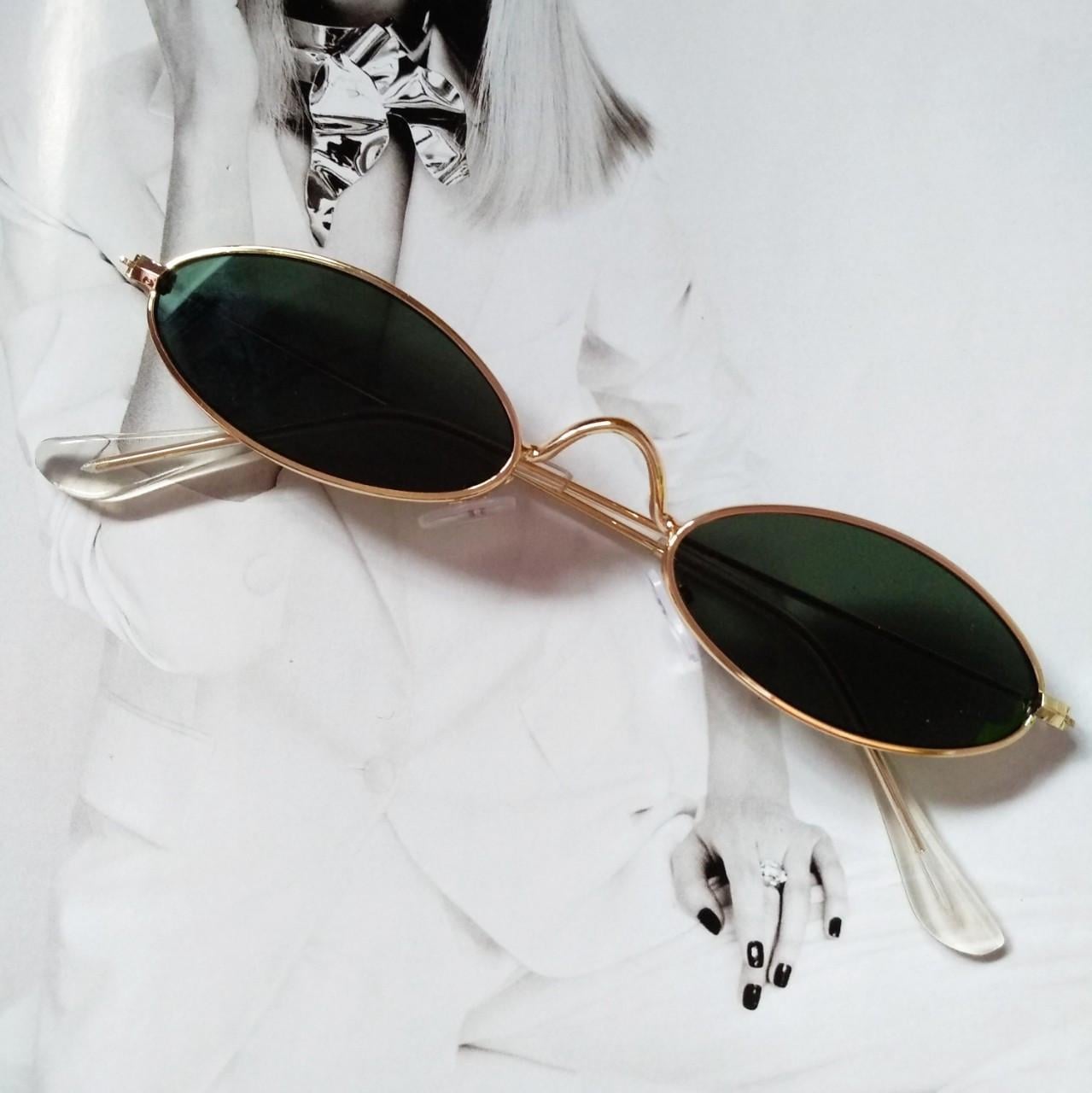 Солнцезащитные очки маленький овал зеленые