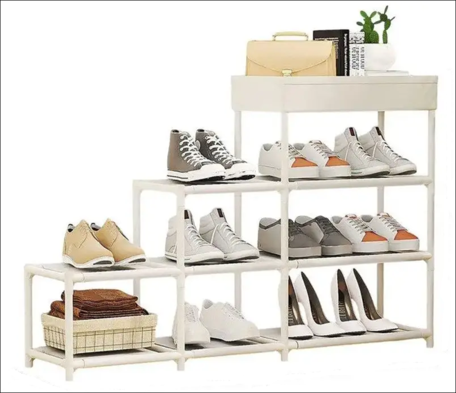 Полиця для взуття підлогова для передпокою YH9804-4 на 4 секції Білий (1643)
