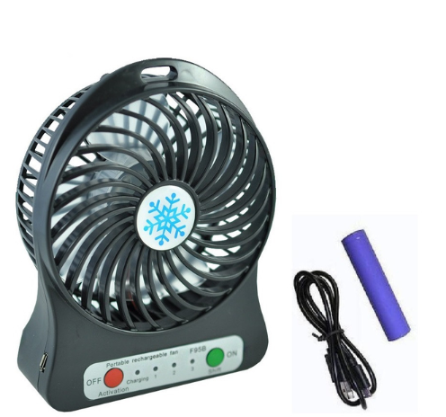 Вентилятор Mini Fan XSFS-01 з акумулятором 18650 Чорний (14424690)