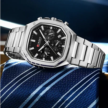 Наручний годинник Curren 8459 Silver/Black - фото 2 Наручний годинник Curren 8459 Silver/Black - фото 2