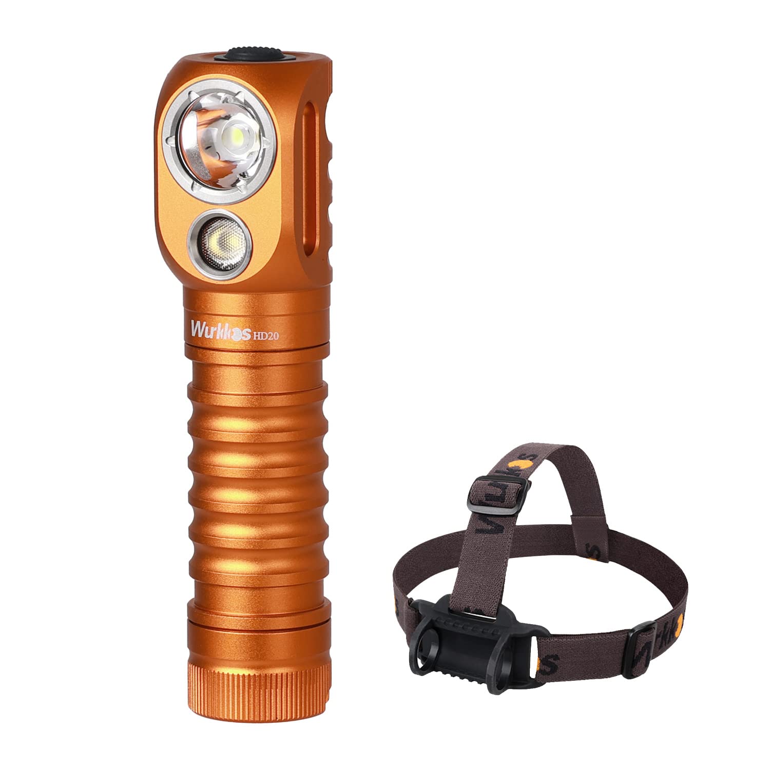 Фонарь налобный Wurkkos HD20 LH351D 5000К и аккумулятор 21700 5000mah Orange