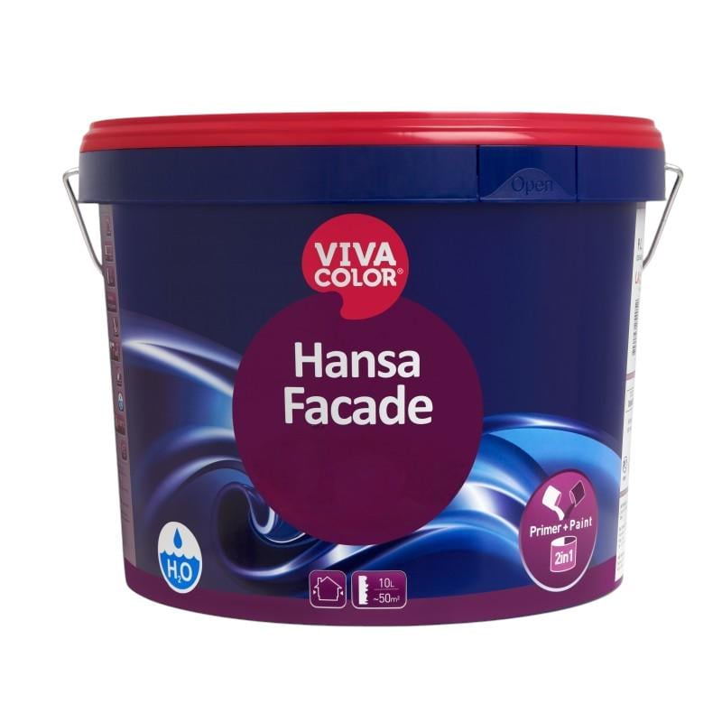 Краска для фасадов глубокоматовая Vivacolor Hansa Facade воднодисперсионная база А 9 л Белый (2105734885)