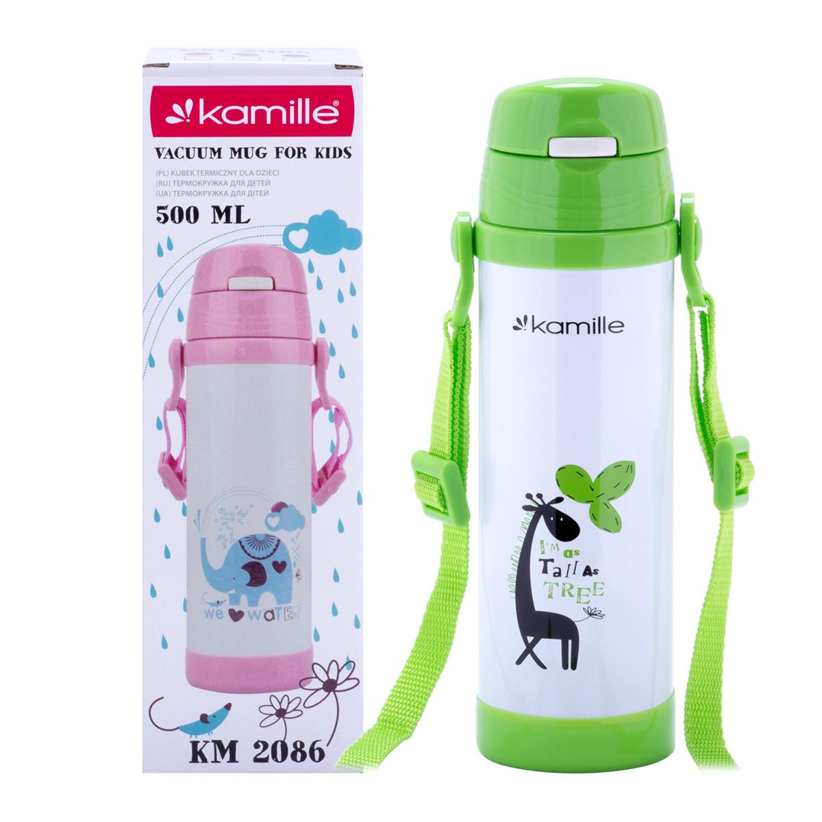 Термобутылка детская Kamille KM-2086 из нержавеющей стали 550 мл Зеленый (29-84-2086ZL)