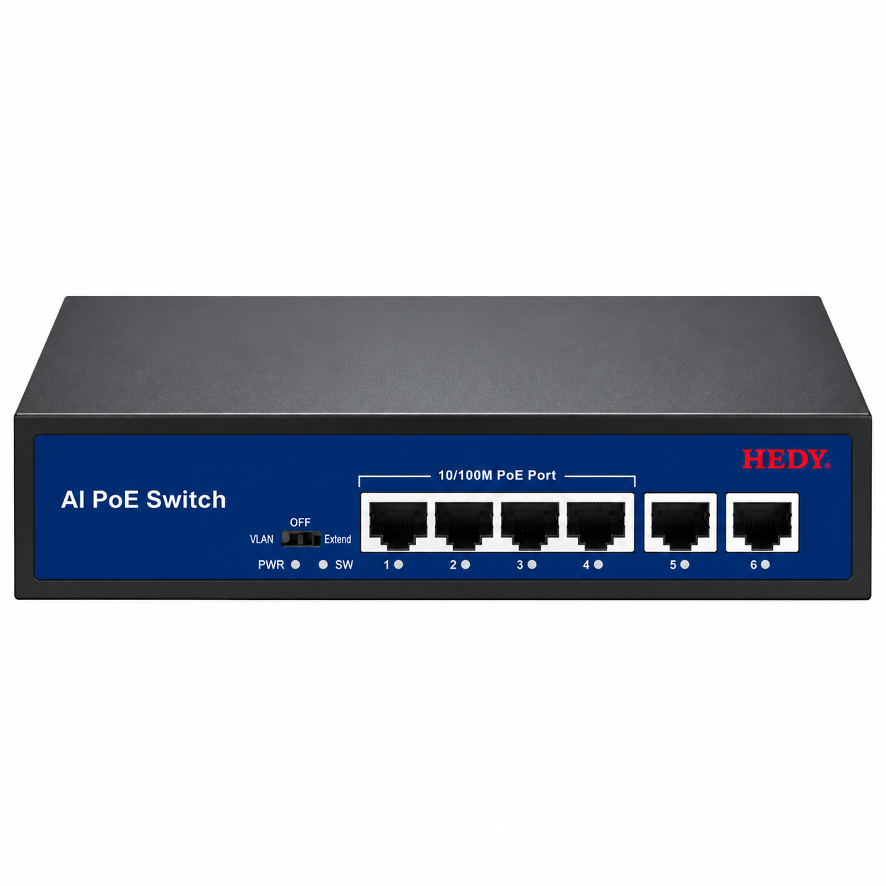 Коммутатор Hedy HN4H2-48-V2 настольный неуправляемый 6-портовый PoE AC100-240 В
