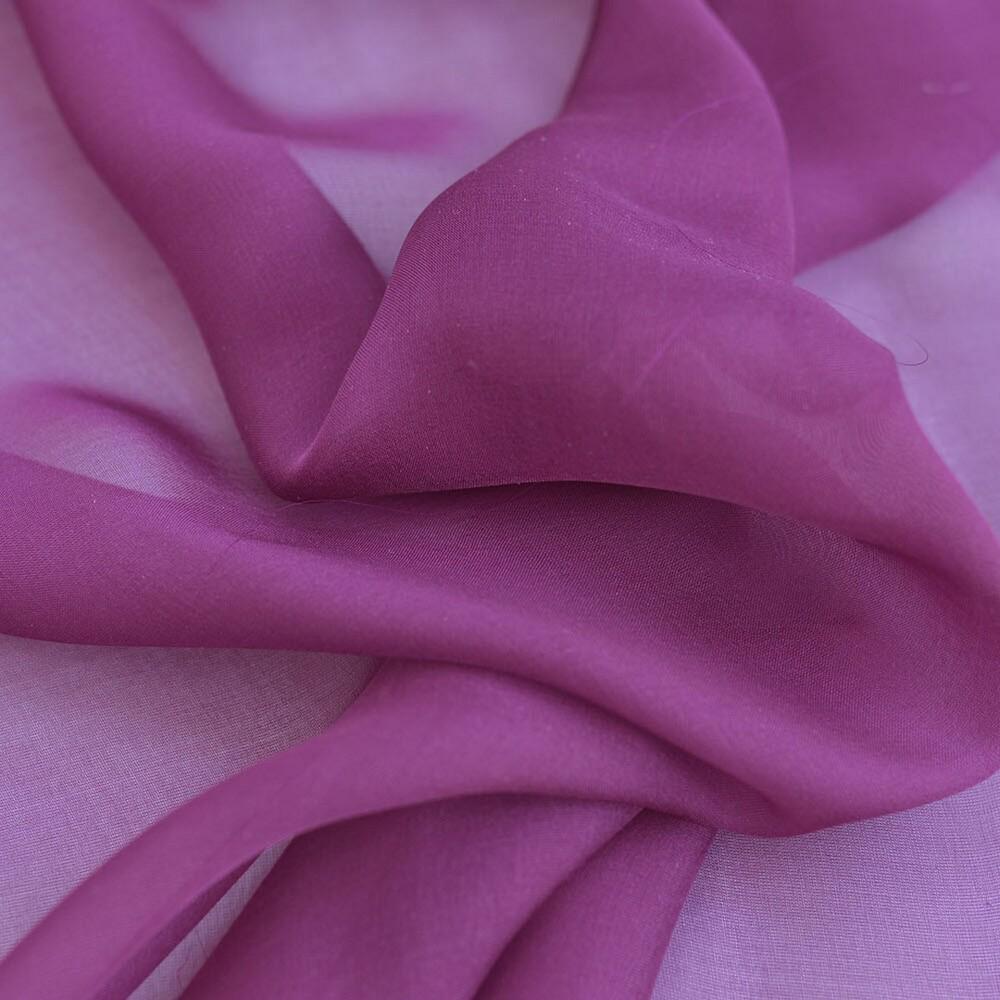 Ткань шифон натуральный шелк Бордо (12186)