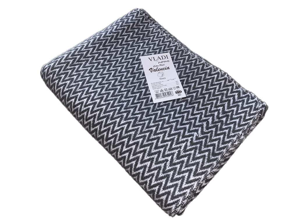 Плед хлопковый Vladi Валенсия Антонио 100х140 см Белый/Темно-серый (0fcb674e)