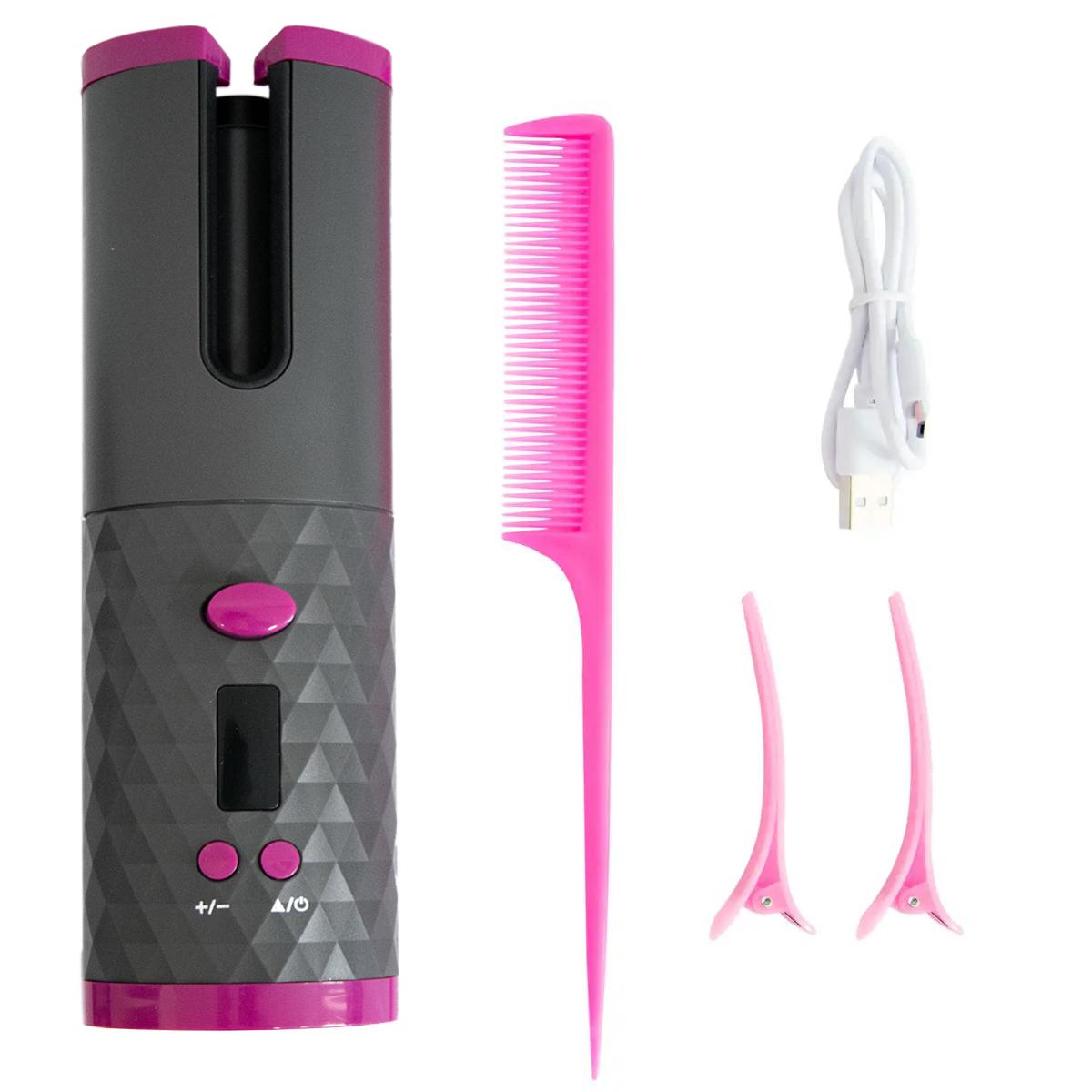Плойка для волос Wireless USB auto curler беспроводная Серый (1009883-Gray) Плойка для волос Wireless USB auto curler беспроводная Серый (1009883-Gray)