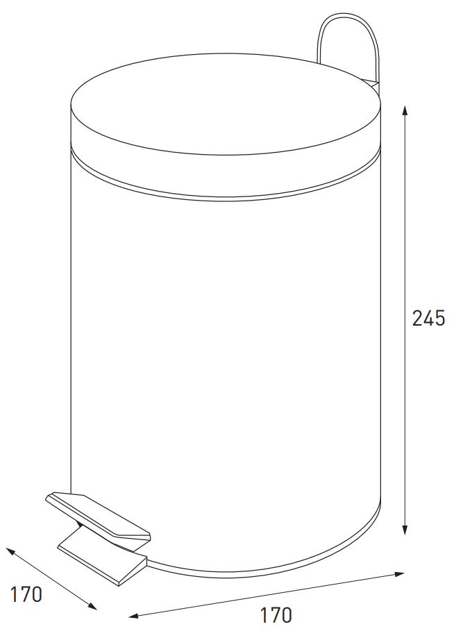 Ведро для мусора Zerix Solo-TC0103 3 л круглое из нержавеющей стали (ZX5895) - фото 2