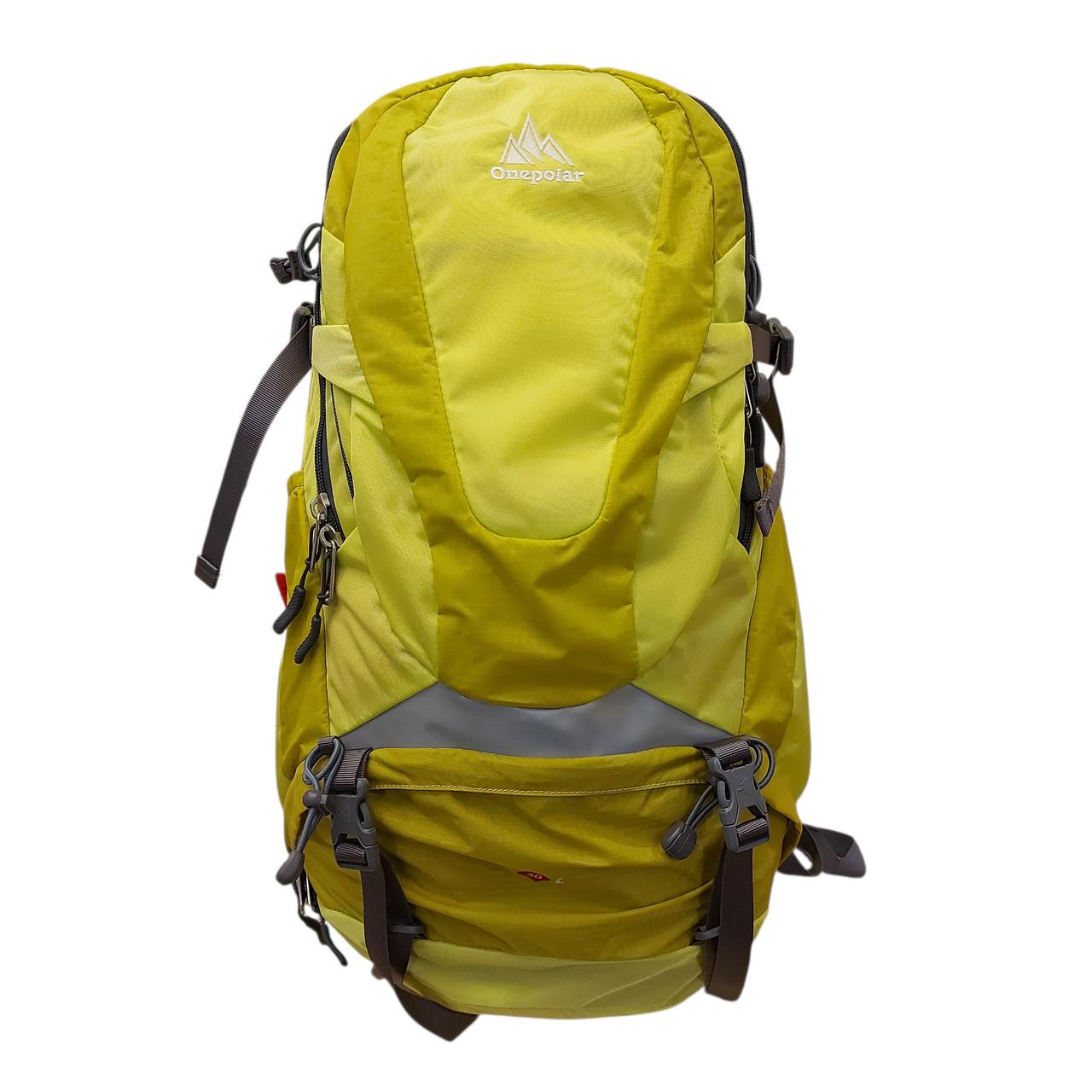 Рюкзак туристичний Onepolar 2177 система спинки Polar Aircomfort дощовик YKK 38 л Салатовий