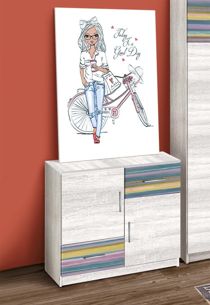 Комод Modern Фентези 2Ш2Д с ящиками и дверцами из ДСП Аляска Холи (25055)