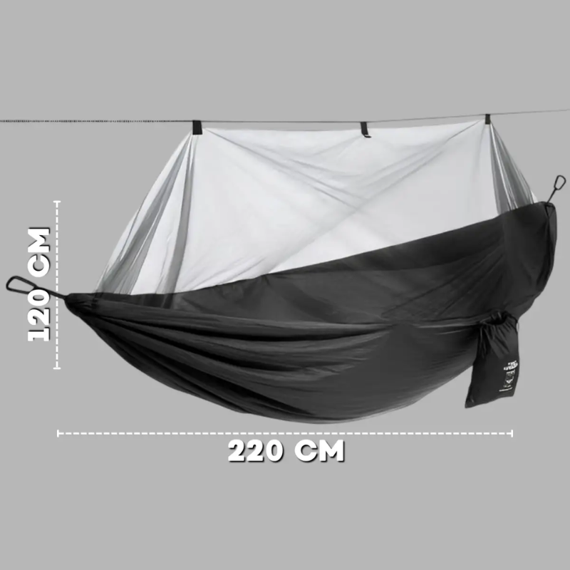 Гамак туристический с москитной сеткой 220x120 см Черный (2690156630) - фото 3