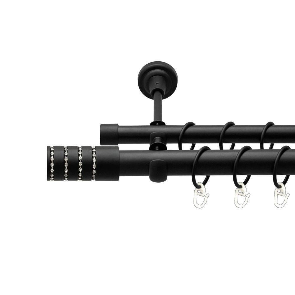 Карниз для штор Orvit Барамела металлический двухрядный гладкая труба кольцо металлическое 19/19 мм 200 см Черный (1879274114) Карниз для штор Orvit Барамела металлический двухрядный гладкая труба кольцо металлическое 19/19 мм 200 см Черный (1879274114)