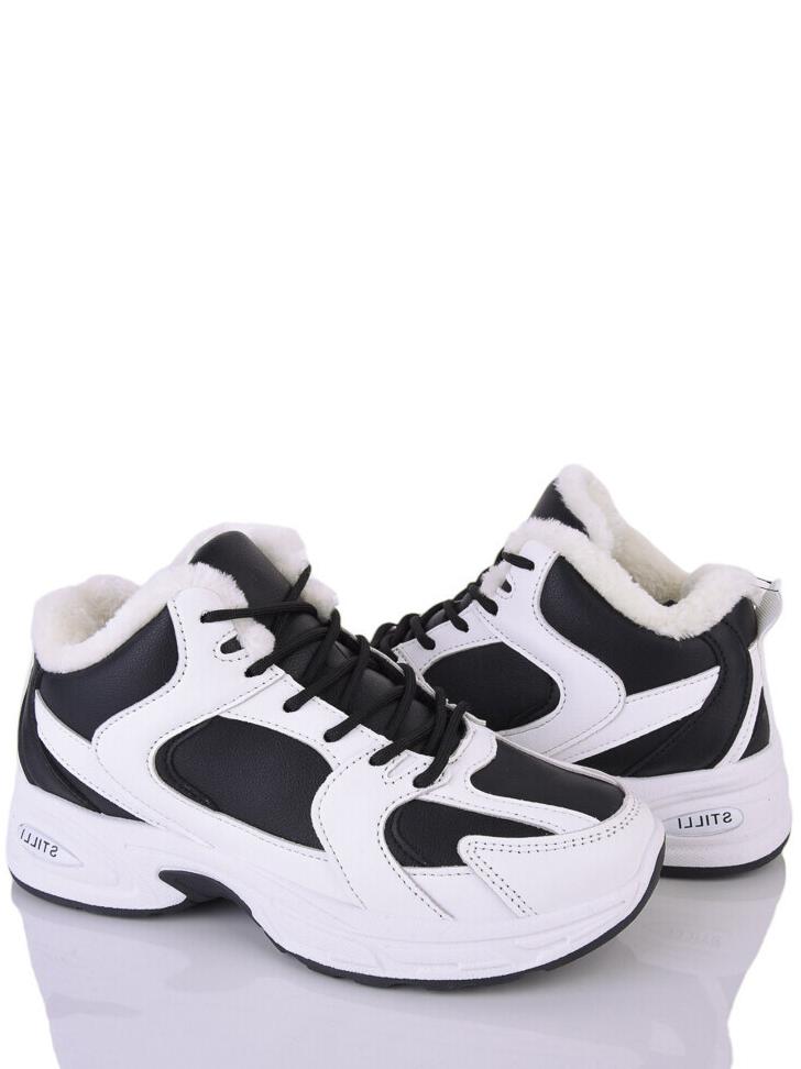 Кроссовки кожаные на меху Stilli MN200-15 р. 37 Черно-белый