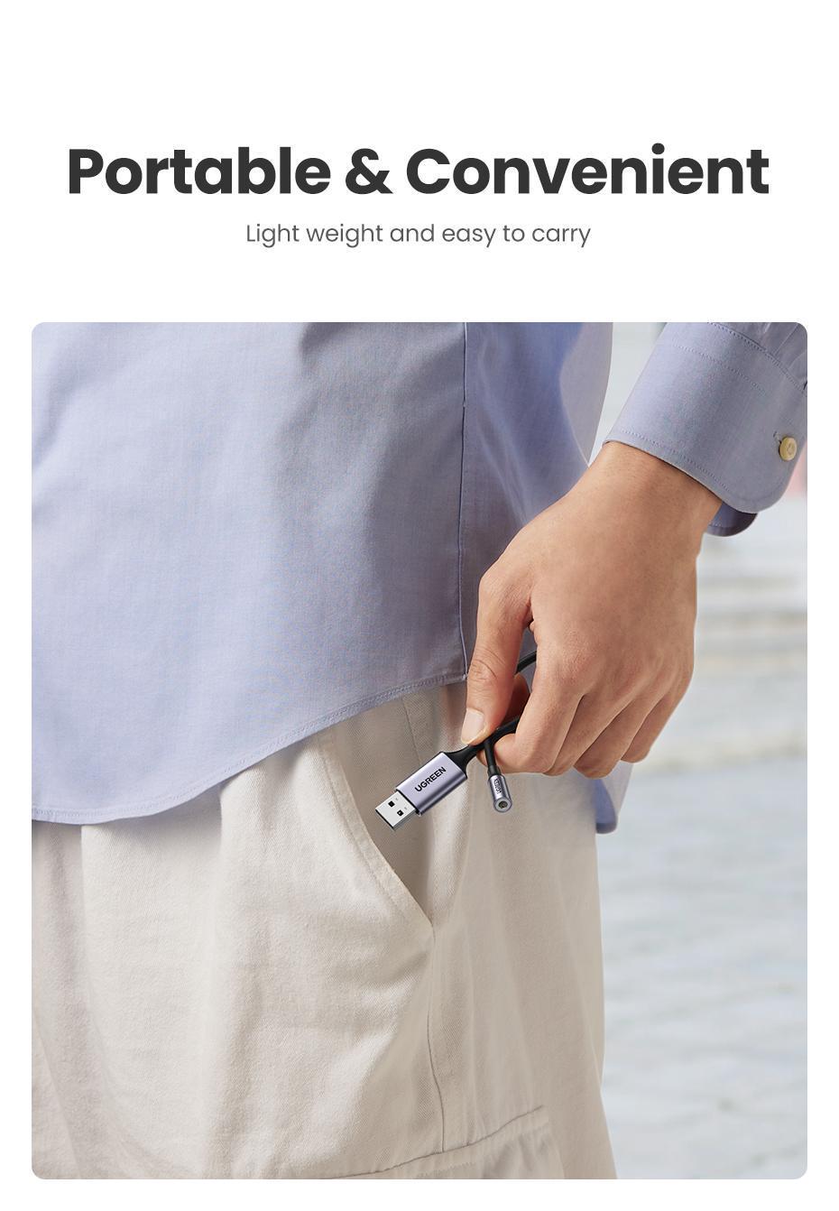 Звукова карта з підтримкою мікрофону UGREEN USB-3,5 мм minijack 24 біт/96 кГц TRRS AUX 4-піновий металевий Чорний (30757) - фото 14 Звукова карта з підтримкою мікрофону UGREEN USB-3,5 мм minijack 24 біт/96 кГц TRRS AUX 4-піновий металевий Чорний (30757) - фото 14