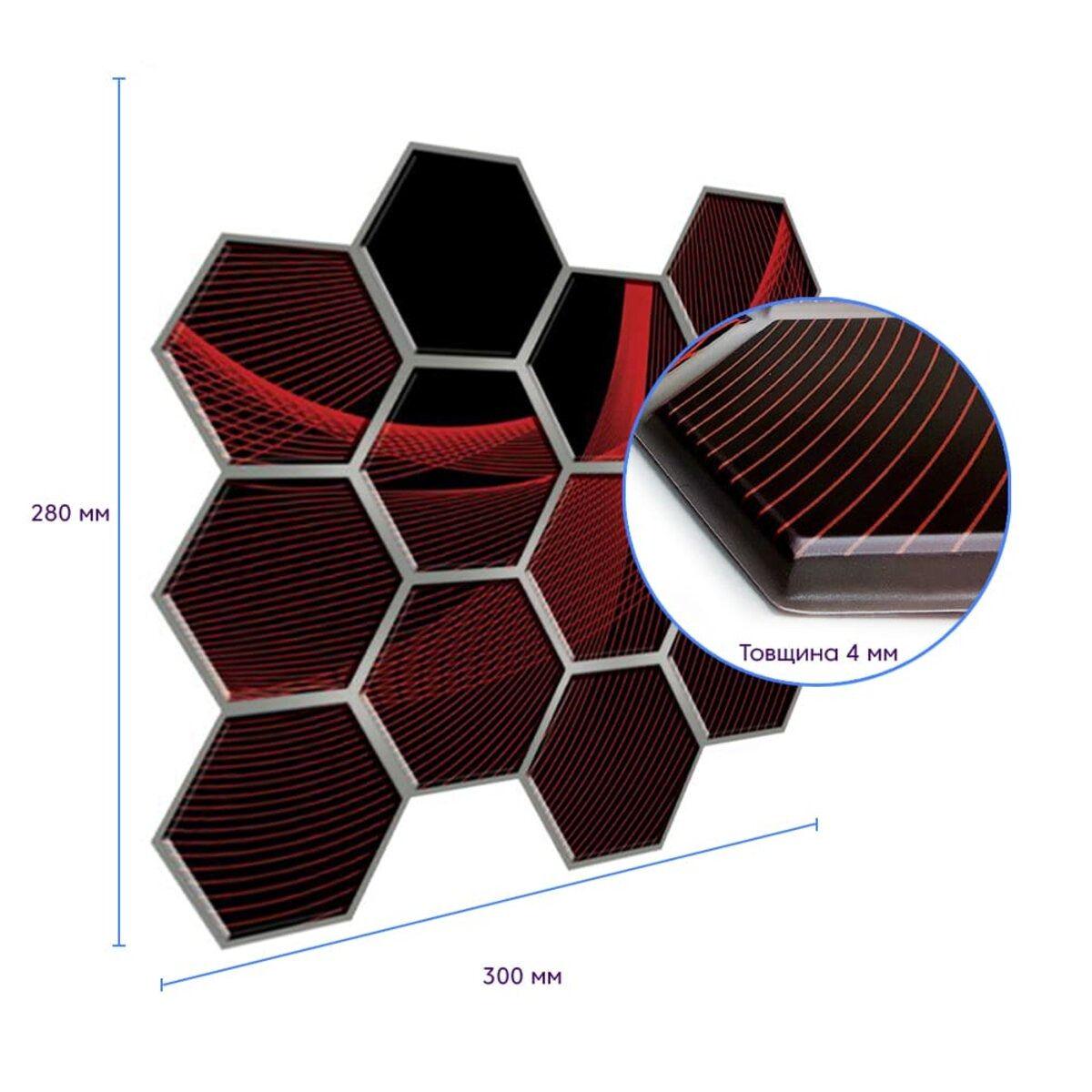 3D-панель плитка на самоклейці соти декоративна ПВХ 280х300х5 мм (SW-00000667) - фото 2
