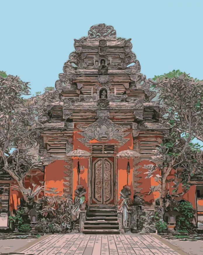 Картина по номерам Strateg Тибетский монастырь 2 40x50 см (SY6445)