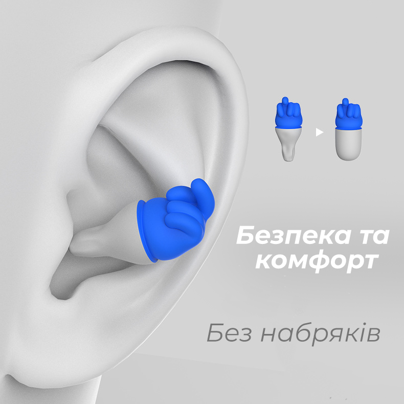 Беруші Shut Up 5-шарові шумопоглинаючі вушні затички у кейсі Синій (04-10) - фото 5 Беруші Shut Up 5-шарові шумопоглинаючі вушні затички у кейсі Синій (04-10) - фото 5